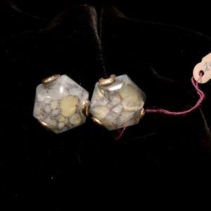 Vintage artisan glass screwback earrings VTG